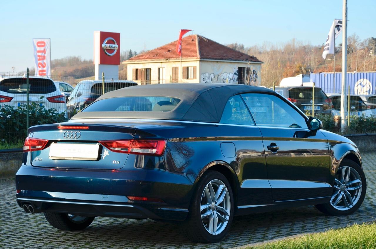 AUDI A3 CABRIO 2.0 TDI S-TRONIC 150cv, UFF ITALIANA, EURO 6B, FRANGIVENTO, XENO, NAVI, PERMUTE