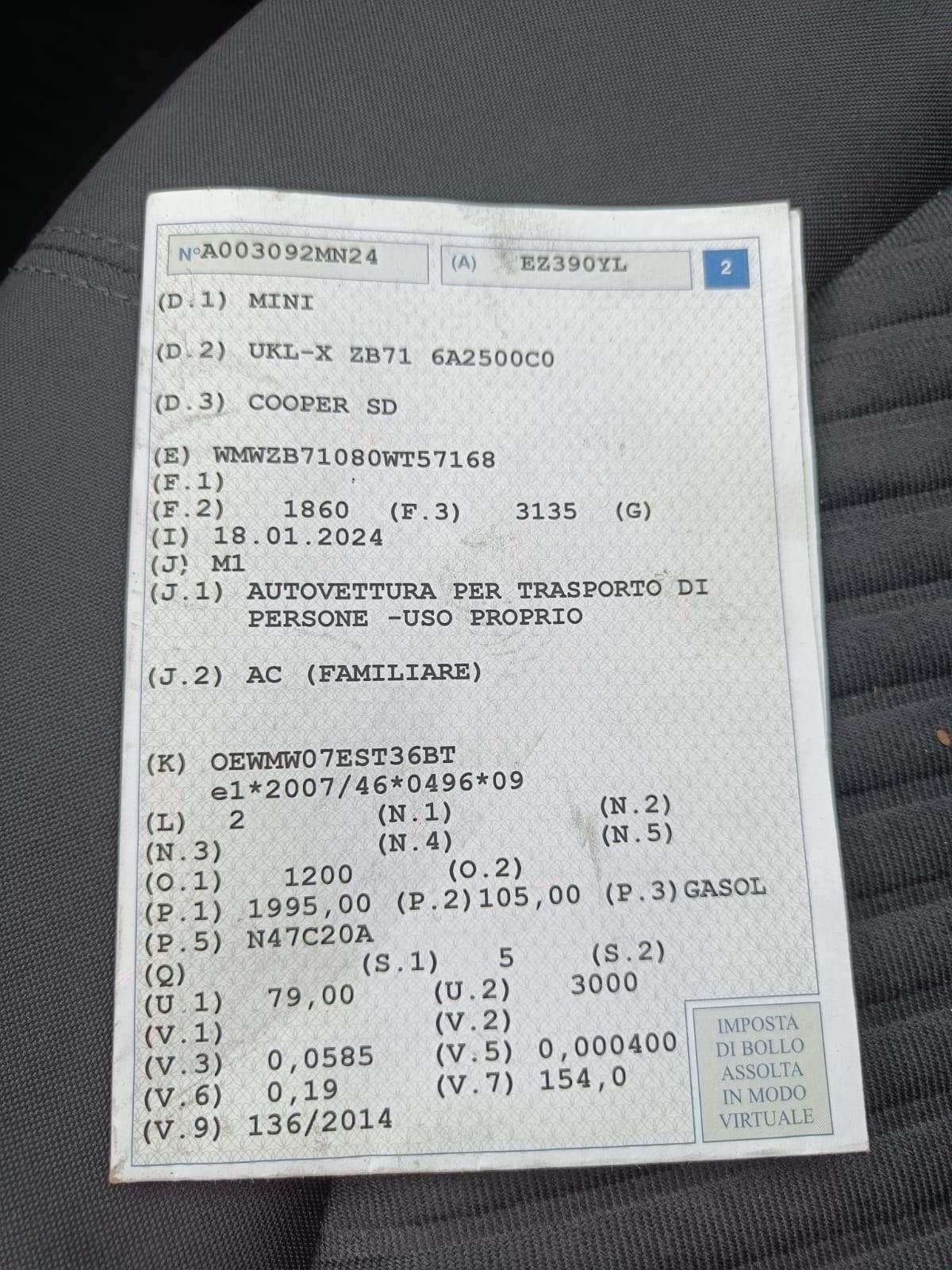 Mini One D Countryman 2.0 Cooper SD Park Lane Plus