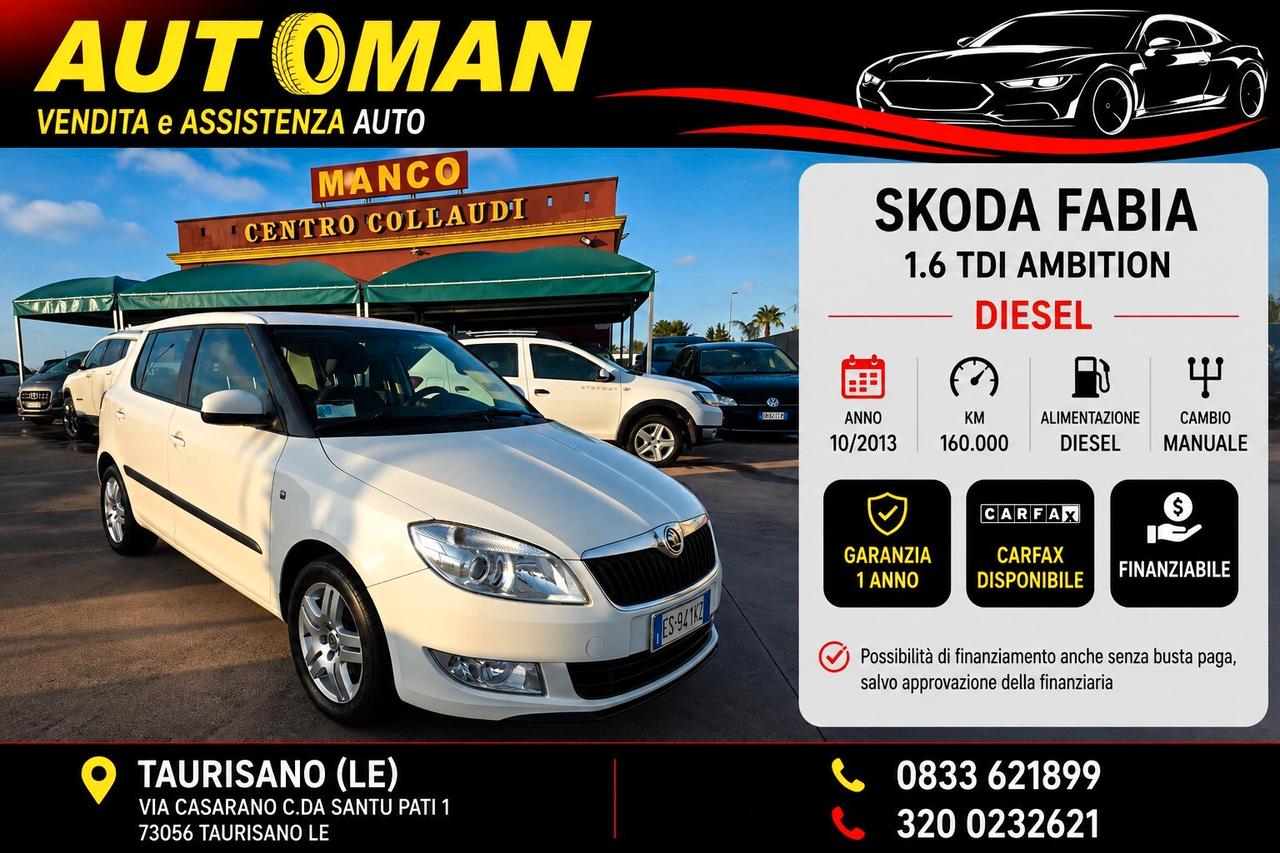 Skoda Fabia 1.6 TDI CR 90CV 5p. Ambition