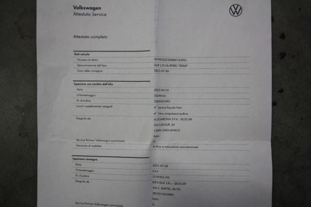 VOLKSWAGEN Golf 1.0 TSI EVO Life 110 CV