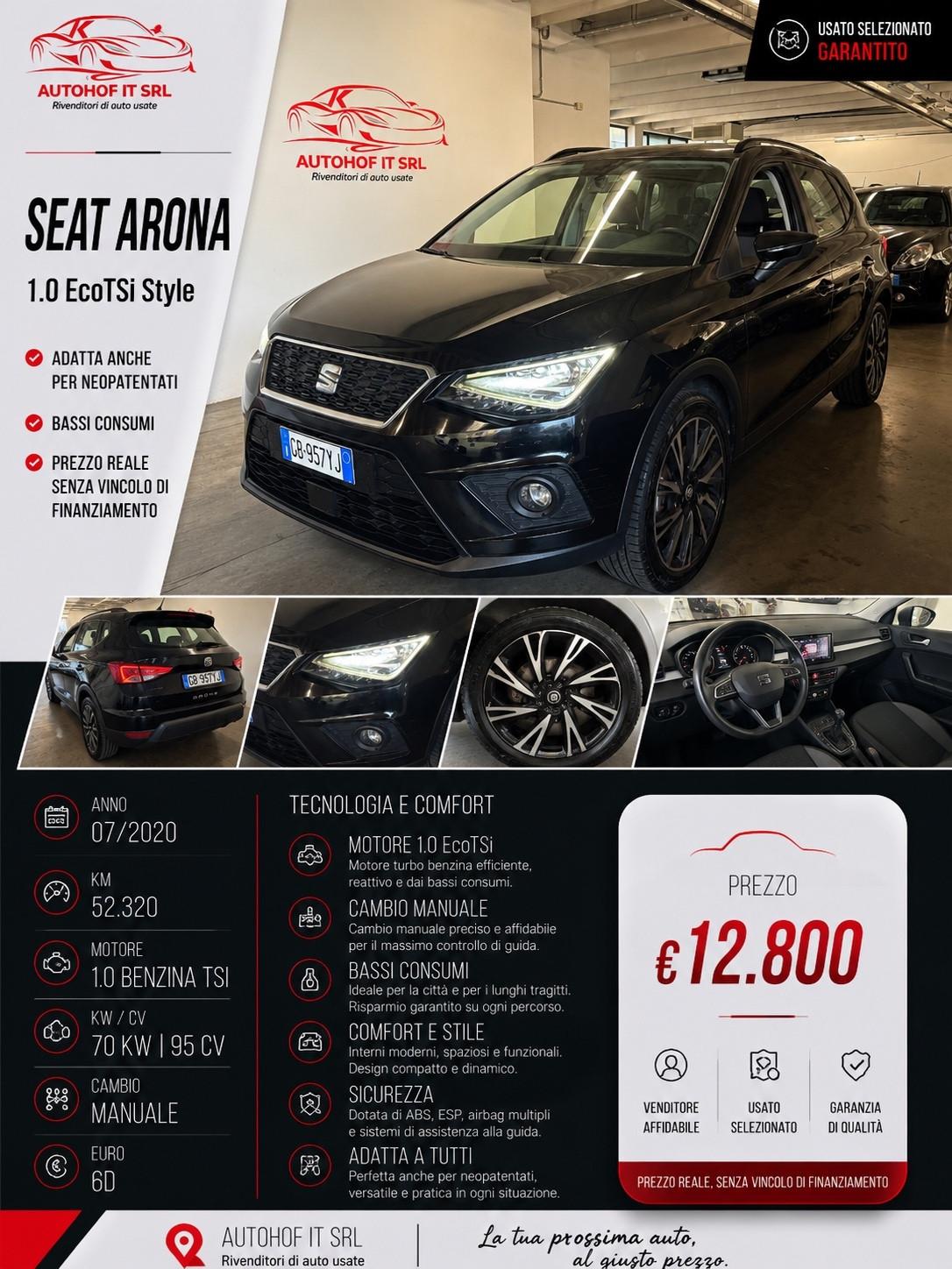 Seat Arona 1.0 BENZINA |PREZZO REALE|OK NEOPATENTATI