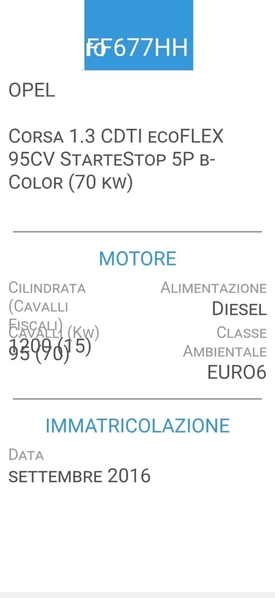 OPEL CORSA 1,3 CDTI-EURO 6-UNICO PROP-3 REVISIONI