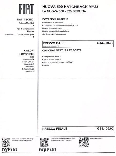 Nuova Fiat 500 Hatchback/ Nuova Km0
