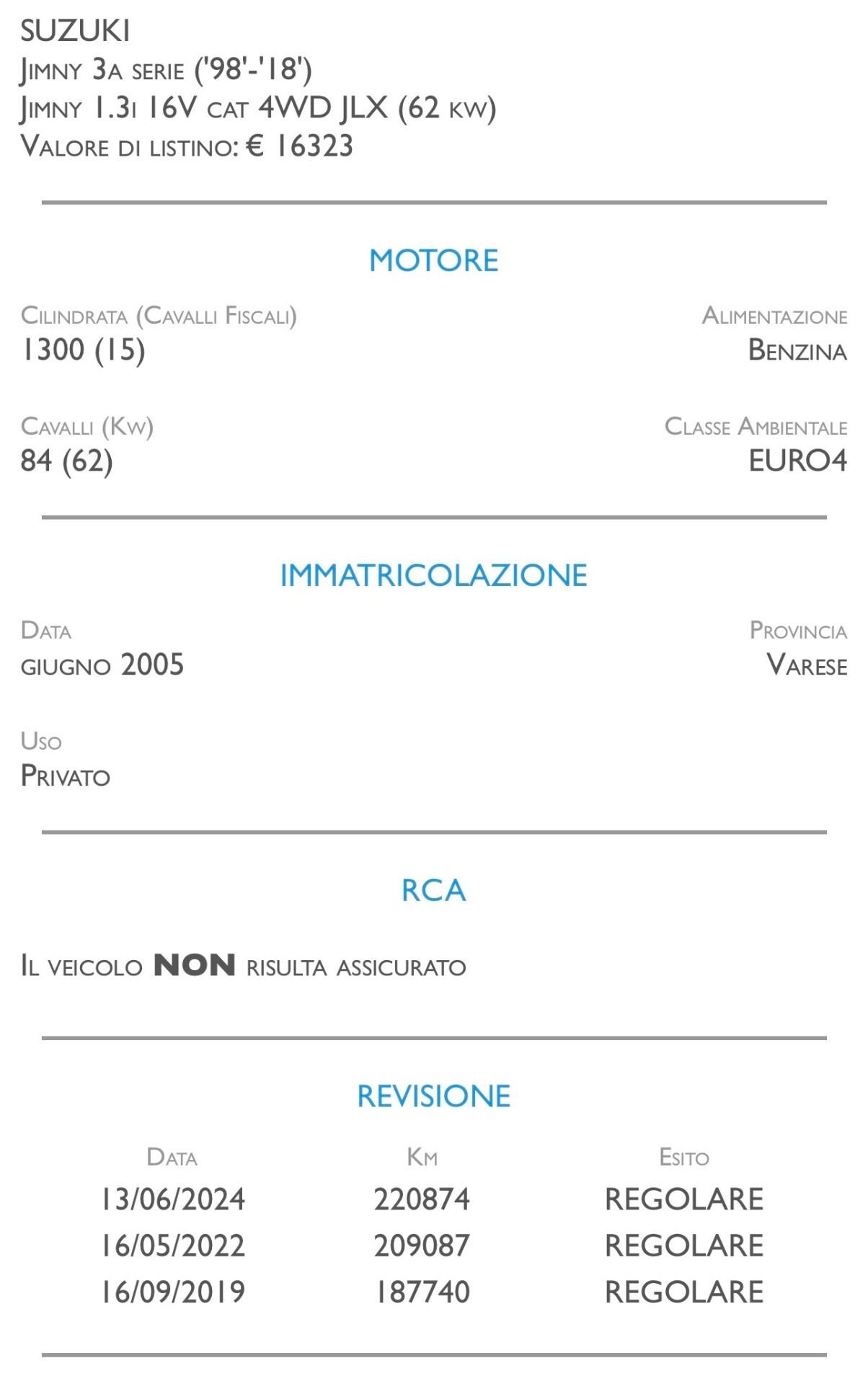 Suzuki Jimny 1.3i 16V cat 4WD JLX - UNICO PROPRIETARIO