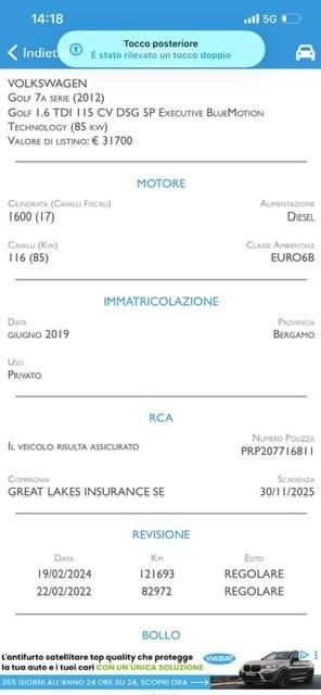 Volkswagen Golf 1.6 TDI 115 CV 5p. Sport BlueMotion Technology