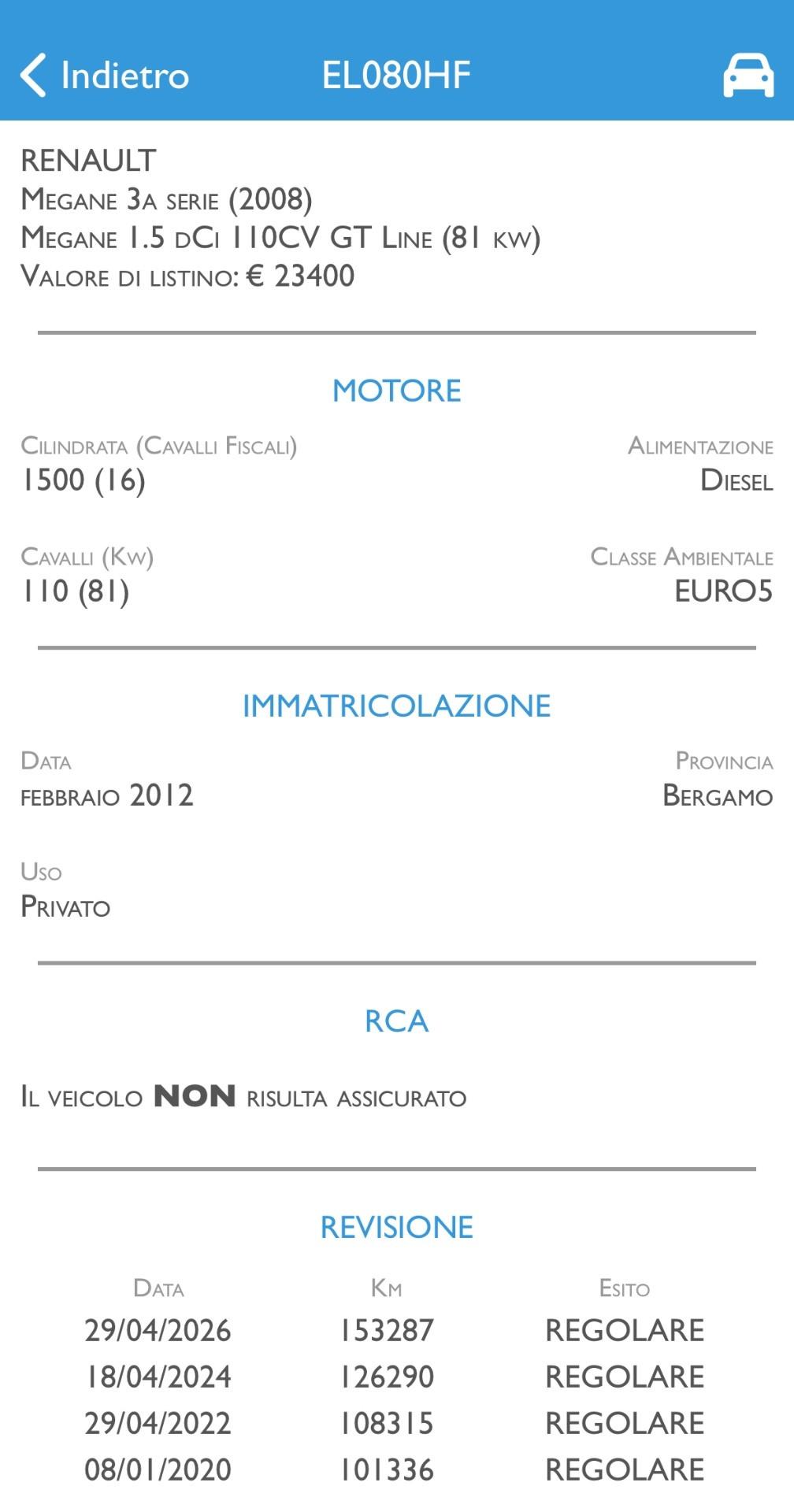 RENAULT MEGANE 1.5 DCI GT LINE - UNIPRO - GARANZIA