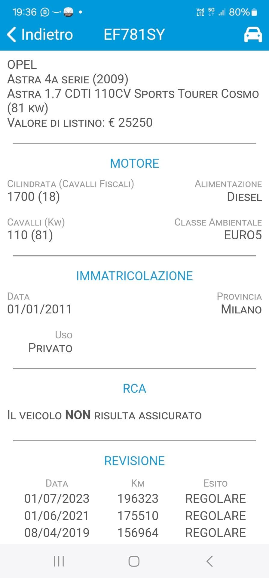 Opel Astra 1.7 CDTI 110CV Station Wagon Cosmo