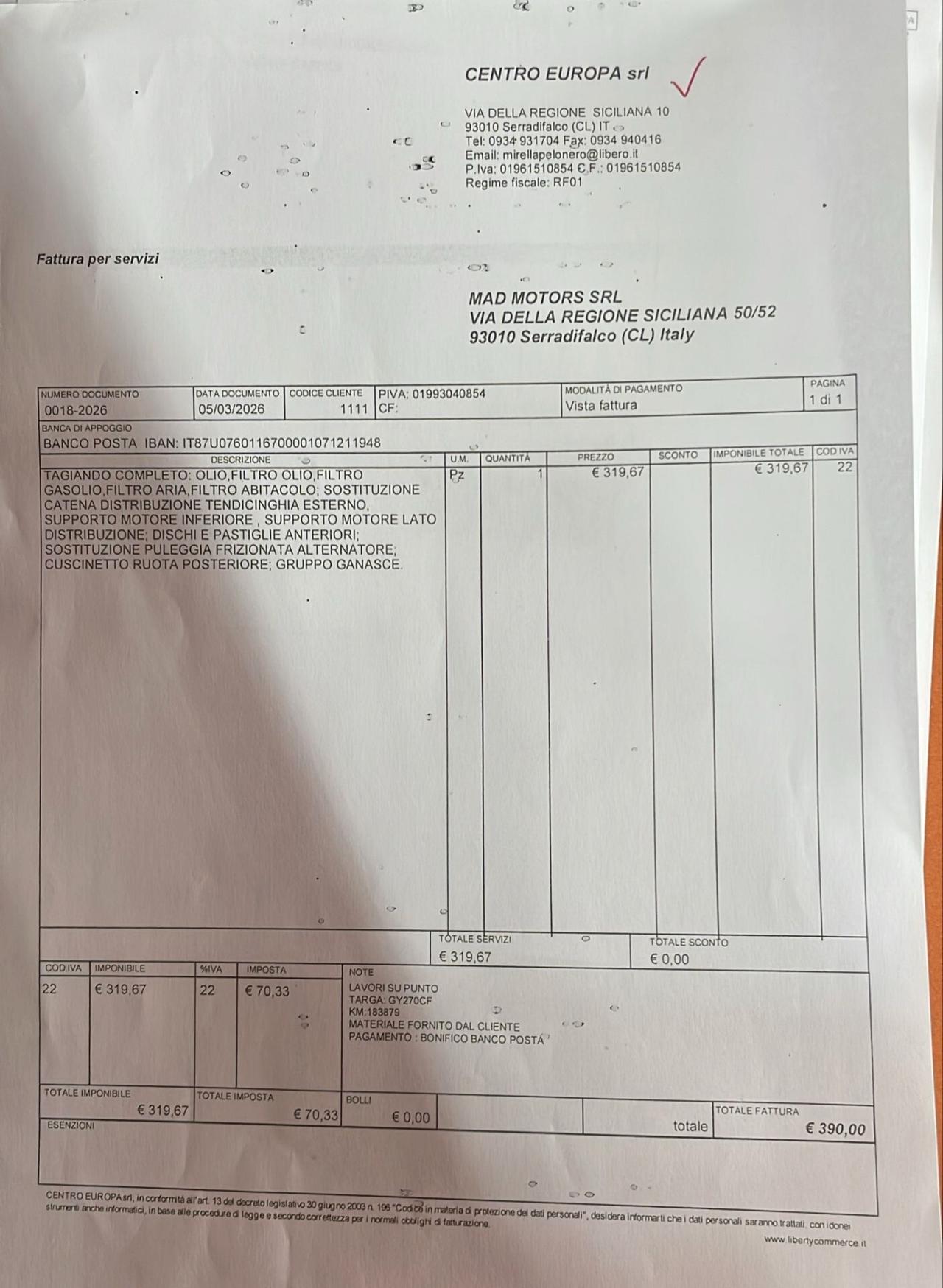 Fiat Punto 1.3 MJT 95 CV 5 porte