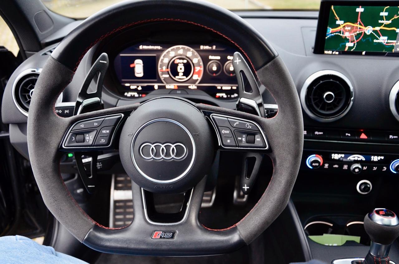 AUDI RS3 SPORTBACK 2.5 TFSI QUATTRO S-TRONIC 400cv TETTO, PACK DYNAMIC, SCARICO MILLTEK, EURO 6D-TEMP, PERMUTE