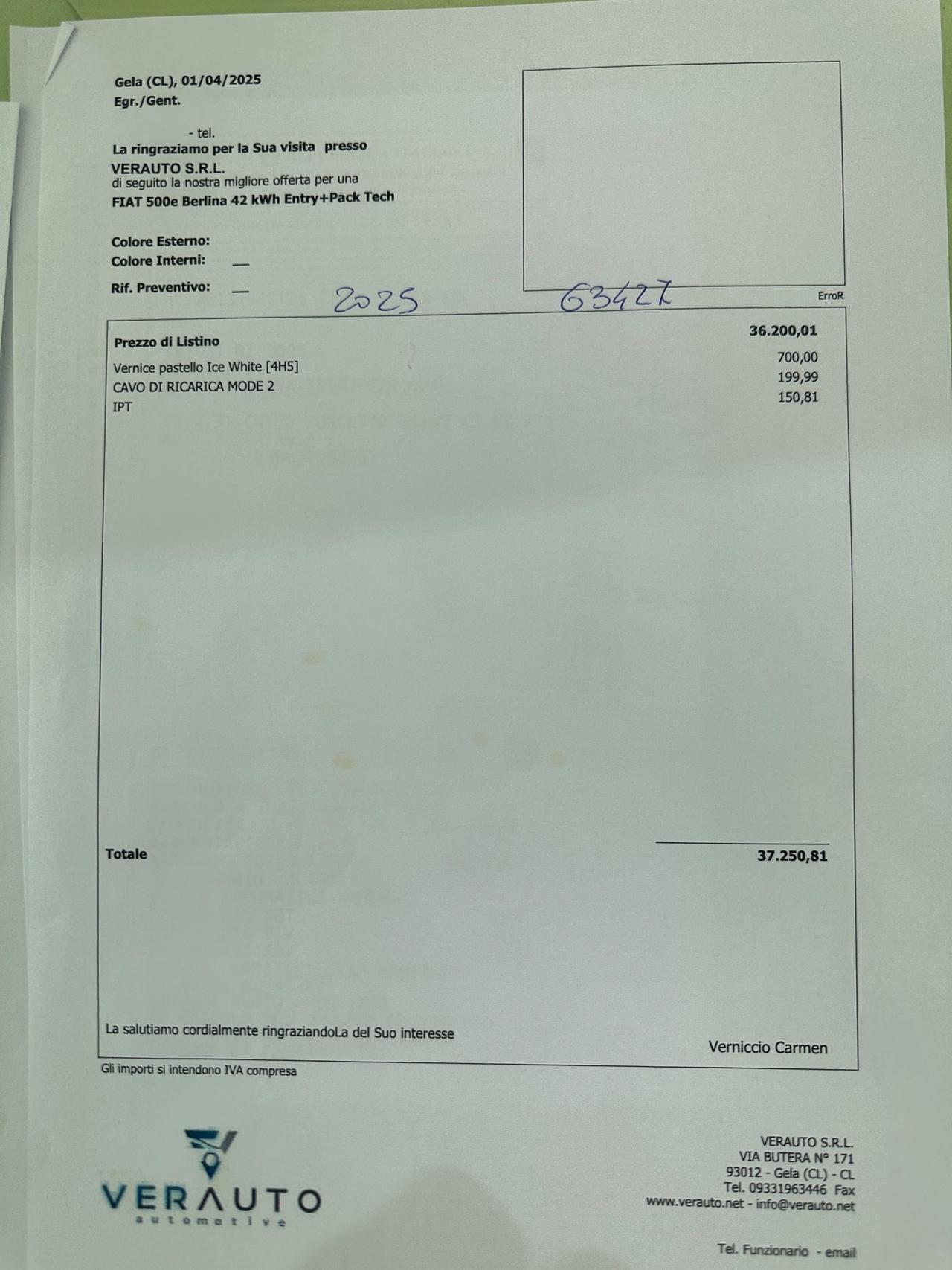 Fiat 500e Bev offerta T-Stock prezzo imperdibile