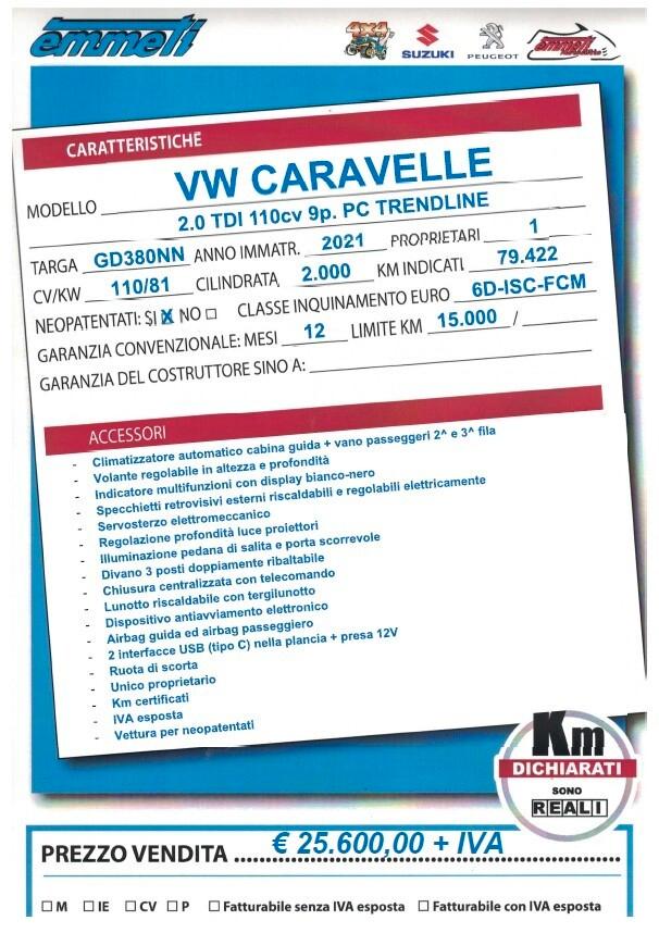 Volkswagen Caravelle 2.0 TDI 110cv 9p. Trendline