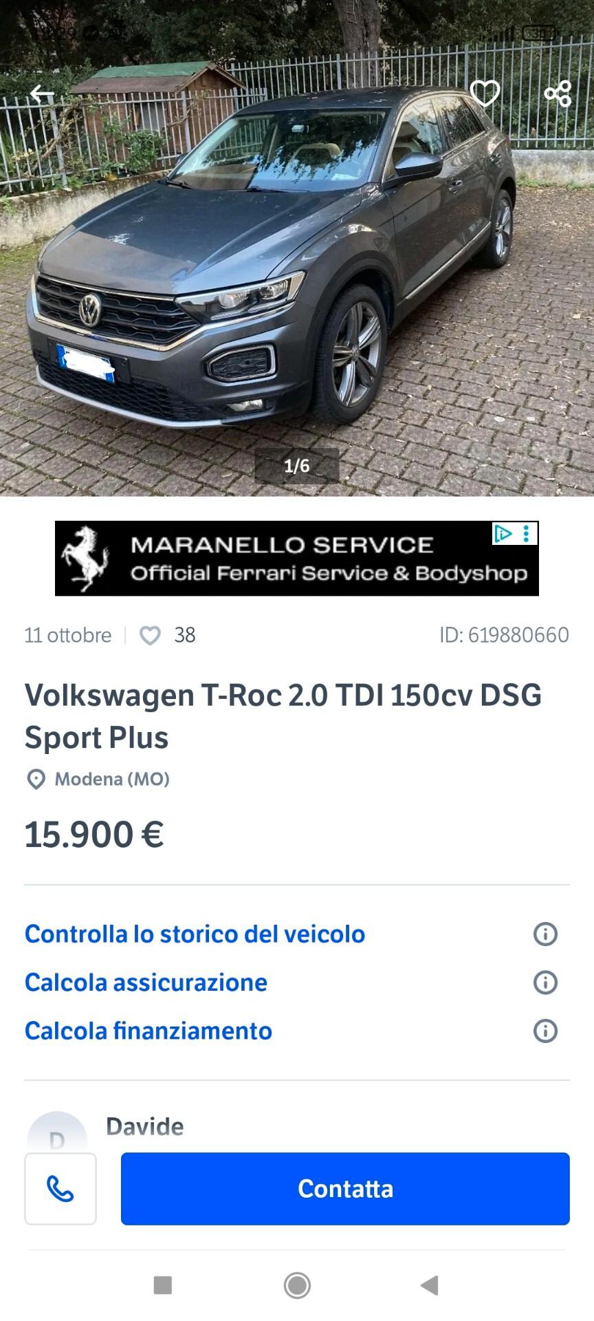 Volkswagen T-Roc 2.0 TDI *Segnalazione Truffa*