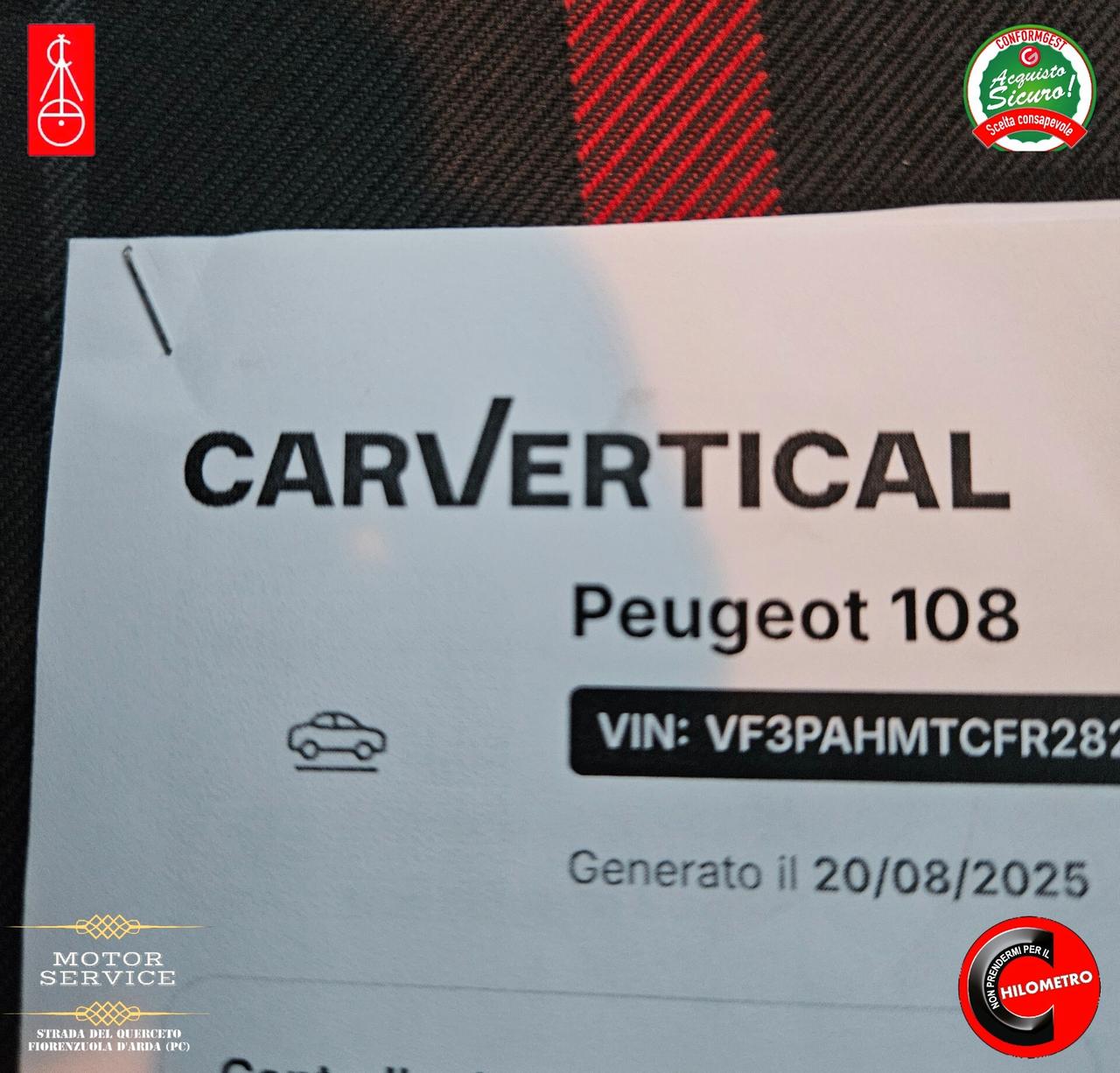 Peugeot 108 1.2 benzina 82cv 5 porte da 89€ mese