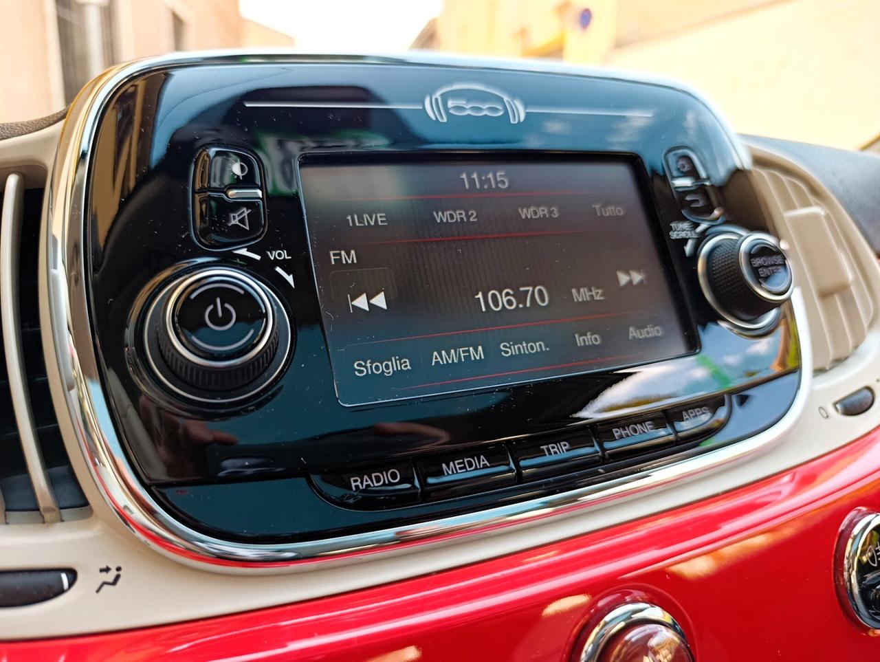 Fiat 500 1.2 Lounge Rosso Corallo km 36.317