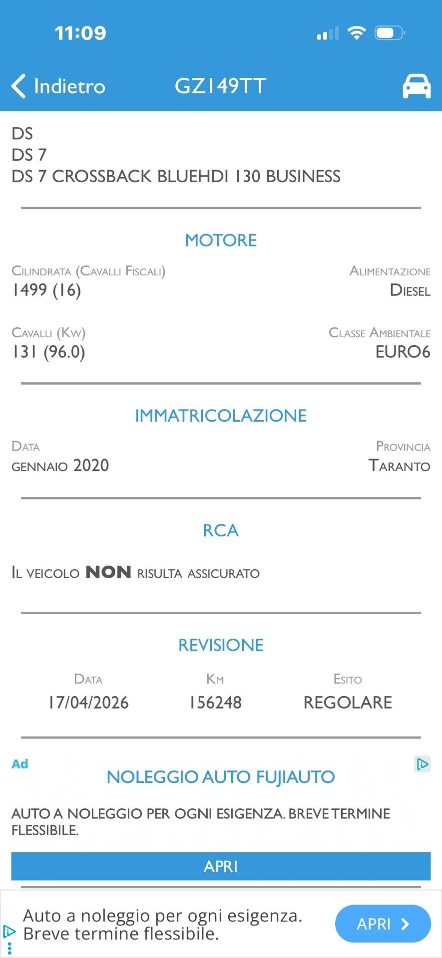 Ds 7 Crossback BlueHDi 130 aut. Business Prezzo Promo Finanziamento In Sede