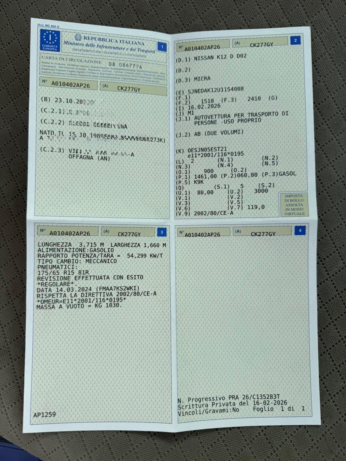 Nissan Micra Diesel 1.5 DCi Neopatentati OK