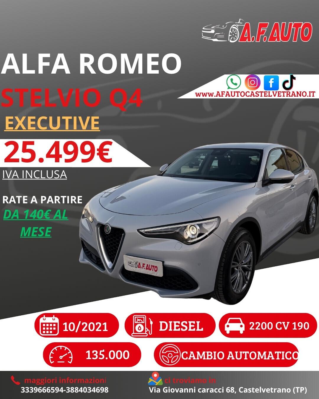 Alfa Romeo Stelvio 2.2 Turbodiesel 190 CV AT8 RWD Executive