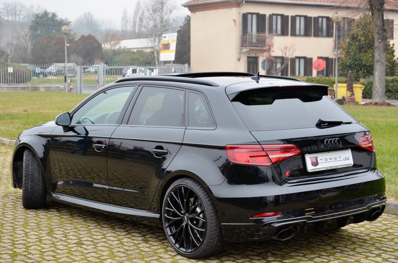 AUDI RS3 SPORTBACK 2.5 TFSI QUATTRO S-TRONIC 400cv TETTO, PACK DYNAMIC, SCARICO MILLTEK, EURO 6D-TEMP, PERMUTE