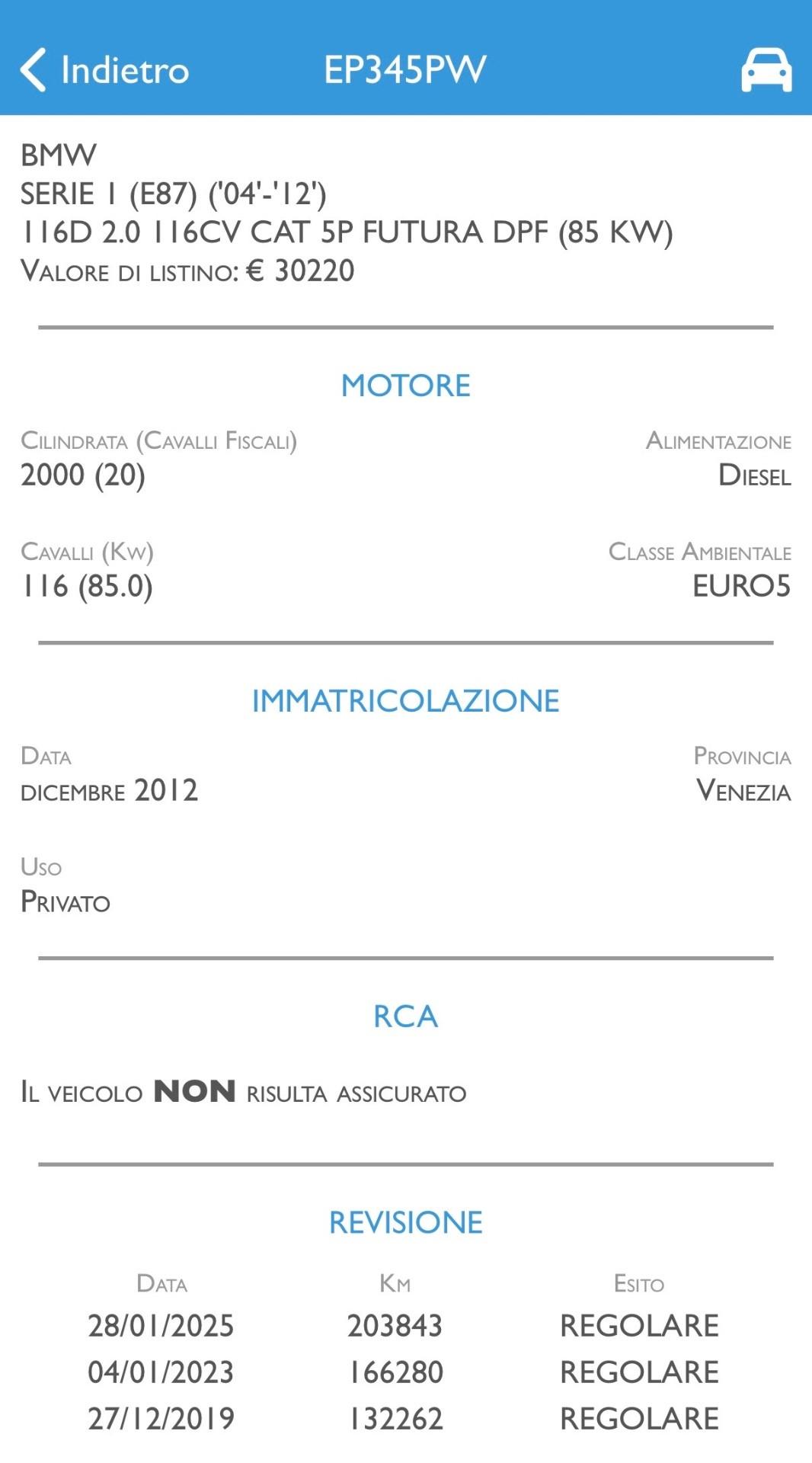 BMW 116D - FARI XENO - ADATTA A NEOPATENTATI