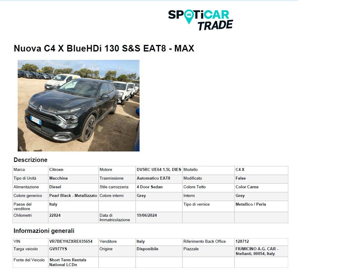 Citroen C4 X BlueHDI 130 S&S EAT8 Max