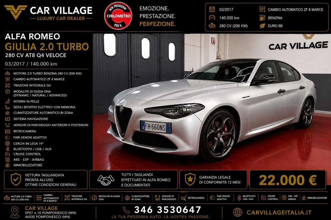Alfa Romeo Giulia 2.0 Turbo 280 CV AT8 AWD Q4 Veloce