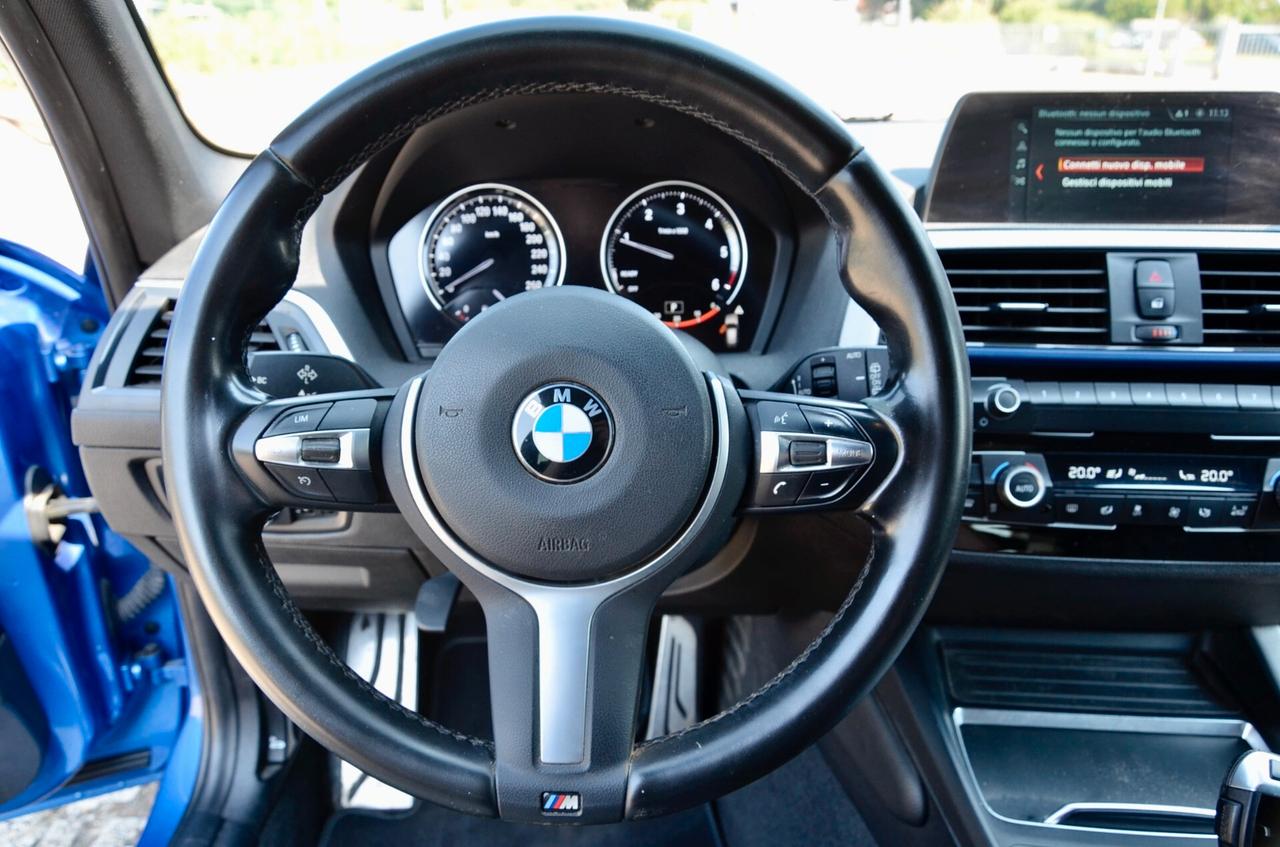 BMW 118d MSPORT 5p 150cv AUTO, PREZZO REALE, UFF ITALIANA, EURO 6C, FARI LED, NAVI, PELLE DAKOTA, 19", PERMUTE