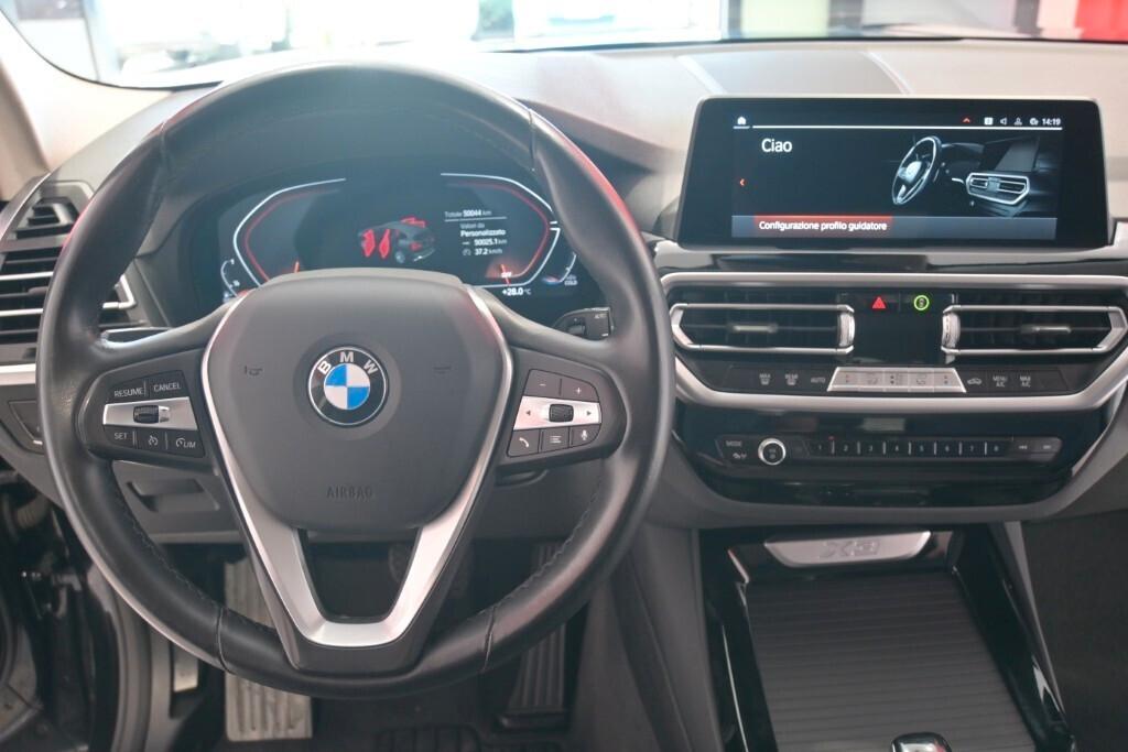 BMW X3 20D 190CV STEPTRONIC 48V X-DRIVE BUSINESS ADVANTAGE ( FARI LED - BMW DIGITAL COCKPIT - PELLE - CLIMA TRIZONA - NAVI - MIRROR - PARK ASSISTANT - TELECAMERA POST. - CERCHI 18 )