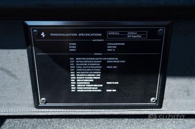 Ferrari 812 Superfast 800 cv 25.000 km UNICOPRO -