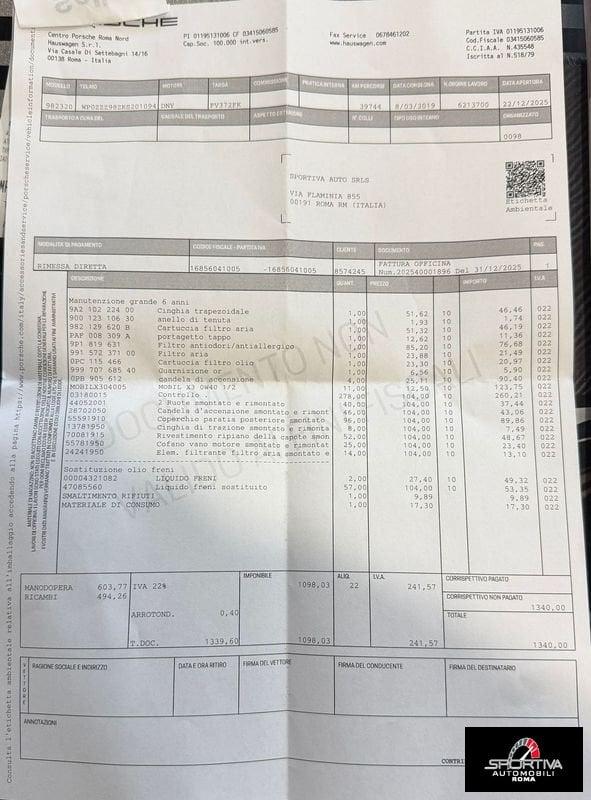 Porsche 718 UNIPRO ITALIANA TAGLIANDATA 718 Boxster 2.0
