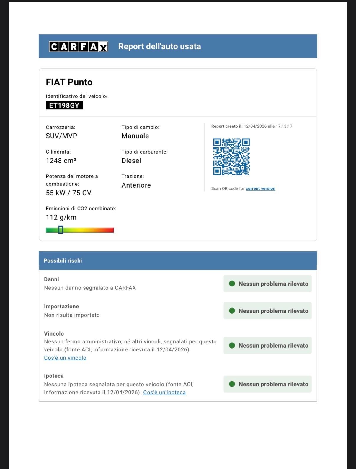 Fiat Punto 1.3 MJT II S&S 85 CV 3 porte ECO Lounge