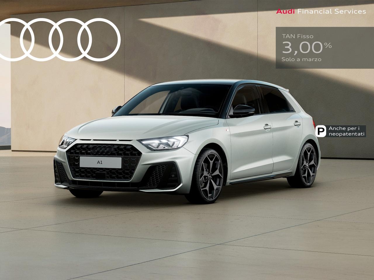 Audi A1 sportback 30 1.0 tfsi identity black 116cv s-tronic