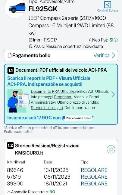 Jeep Compass 1.6 Multijet II 2WD Longitude