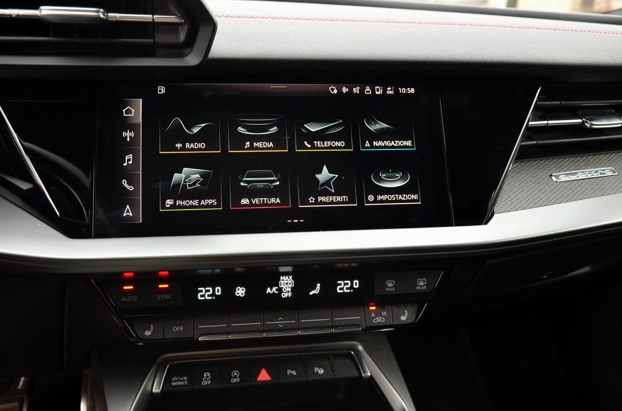 AUDI S3 SPB 2.0 TFSI QUATTRO 310cv S-TRONIC, GARANZIA AUDI 1/28, SERVICE AUDI, UFF ITALIANA, EURO 6D, MATRIX, BANG&OLUFSEN, DYNAMIC PACK, SCARICO, RETROCAMERA, PERMUTE