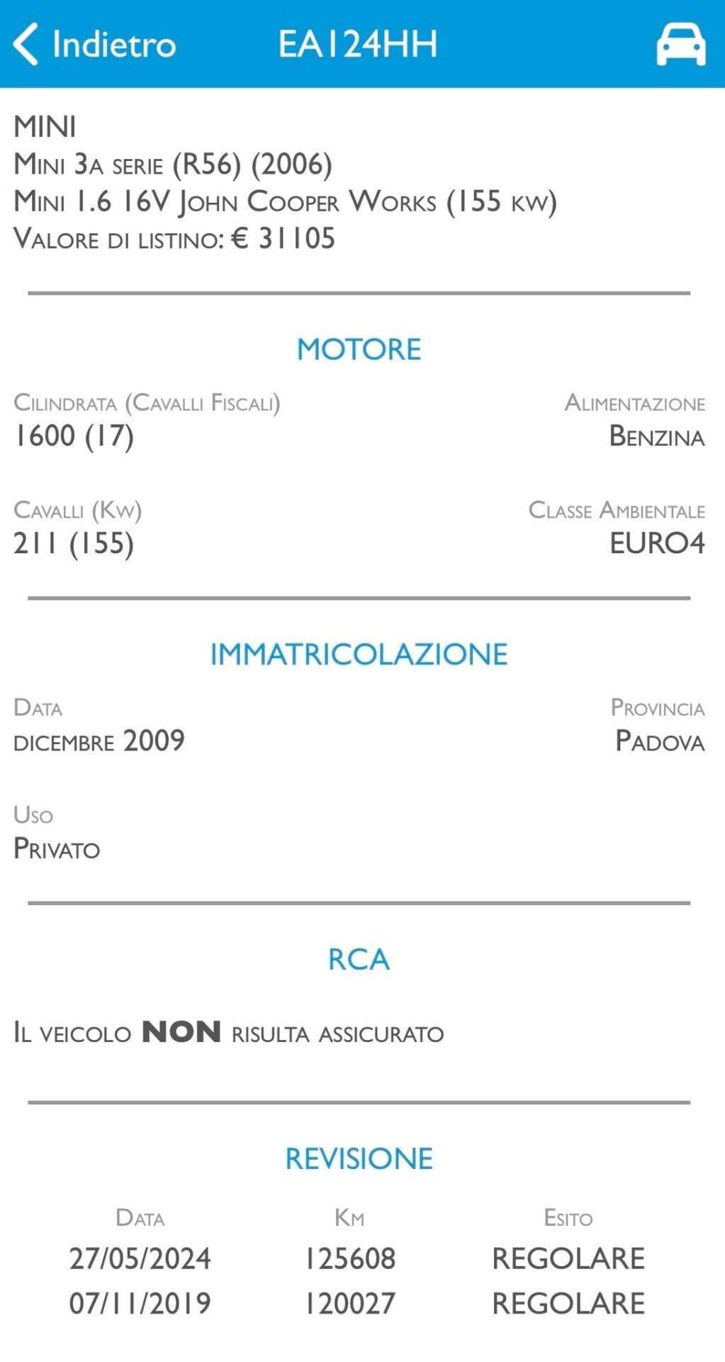 MINI 1.6 JOHN COOPER WORKS 1.6A-GARANZIA 3 ANNI TOP