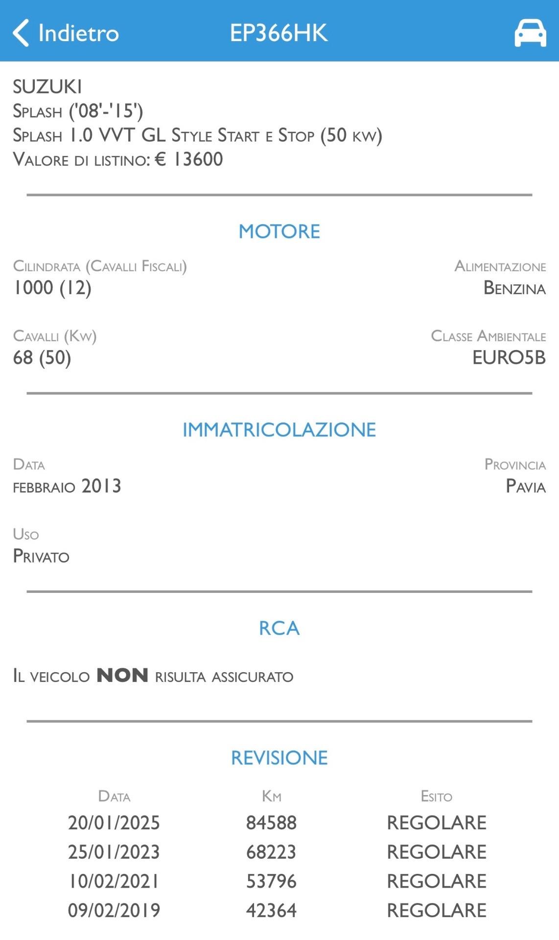 Suzuki Splash 1.0 GL Style 68cv NEOPATENTATI 2013