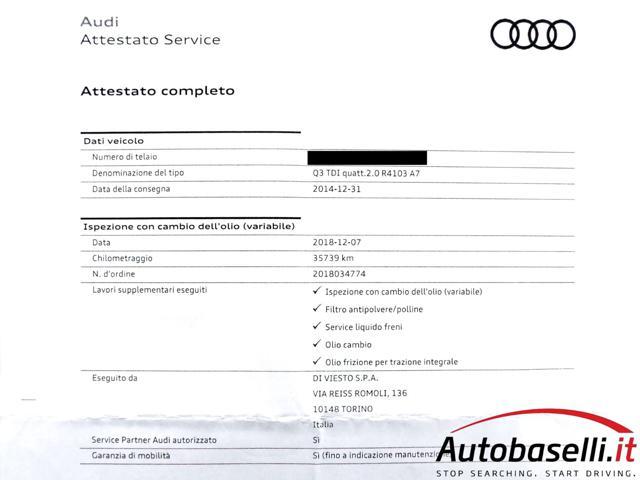 AUDI Q3 2.0TDI 140CV QUATTRO S TRONIC ''ADVANCED''