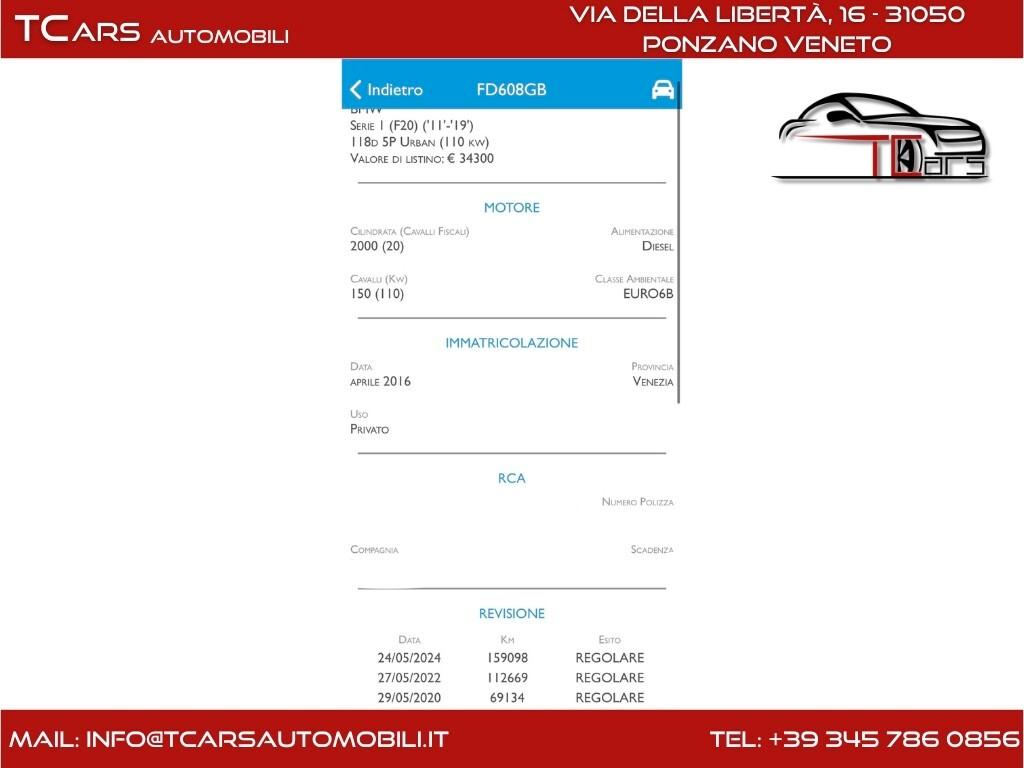BMW 118D MSPORT - GARANZIA 3 ANNI TOP