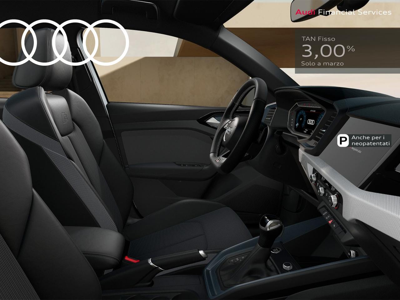 Audi A1 sportback 30 1.0 tfsi identity black 116cv s-tronic