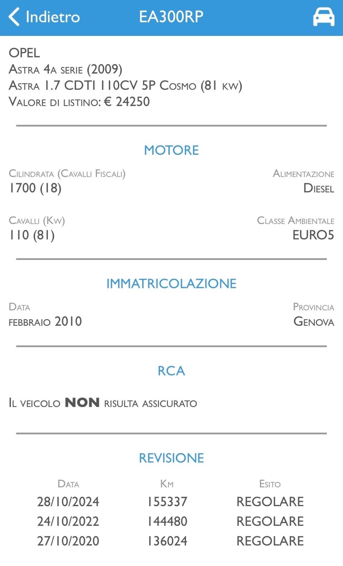 Opel Astra 1.7 CDTI 110CV 5 porte Cosmo