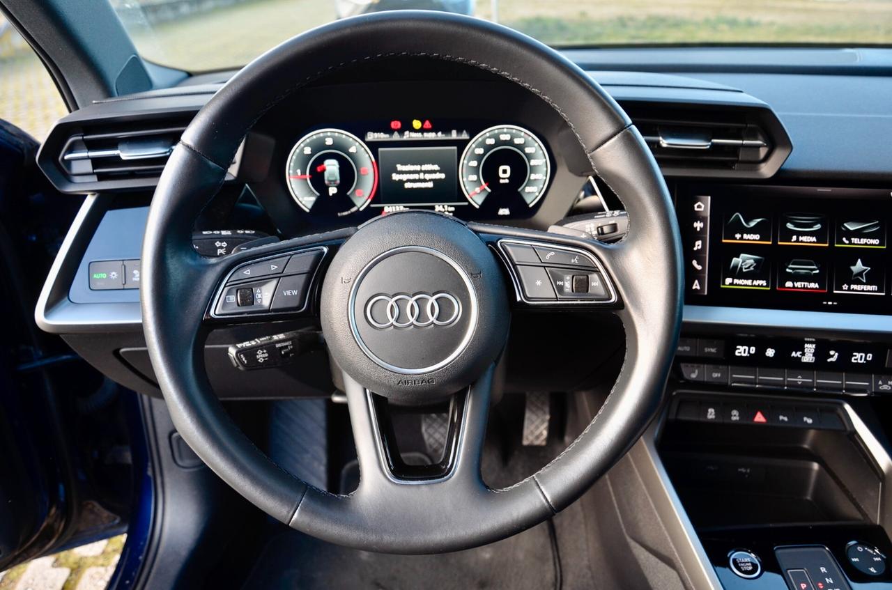 AUDI A3 SPB 30 TDI BUSINESS ADVANCED 116cv S-TRONIC, EURO 6D, PELLE, RETROCAMERA, BAULE ELETTRICO, PERMUTE