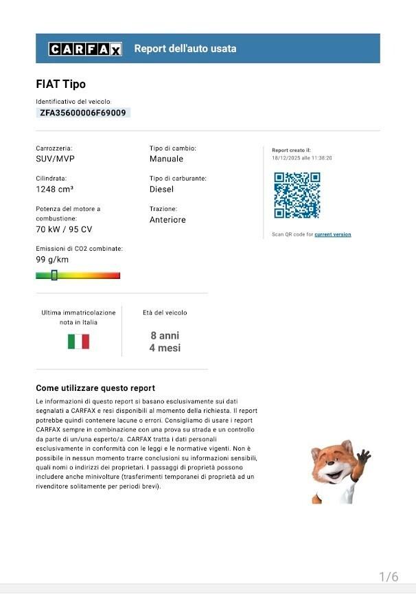 Fiat Tipo 1.6 Mjt 4 porte Lounge