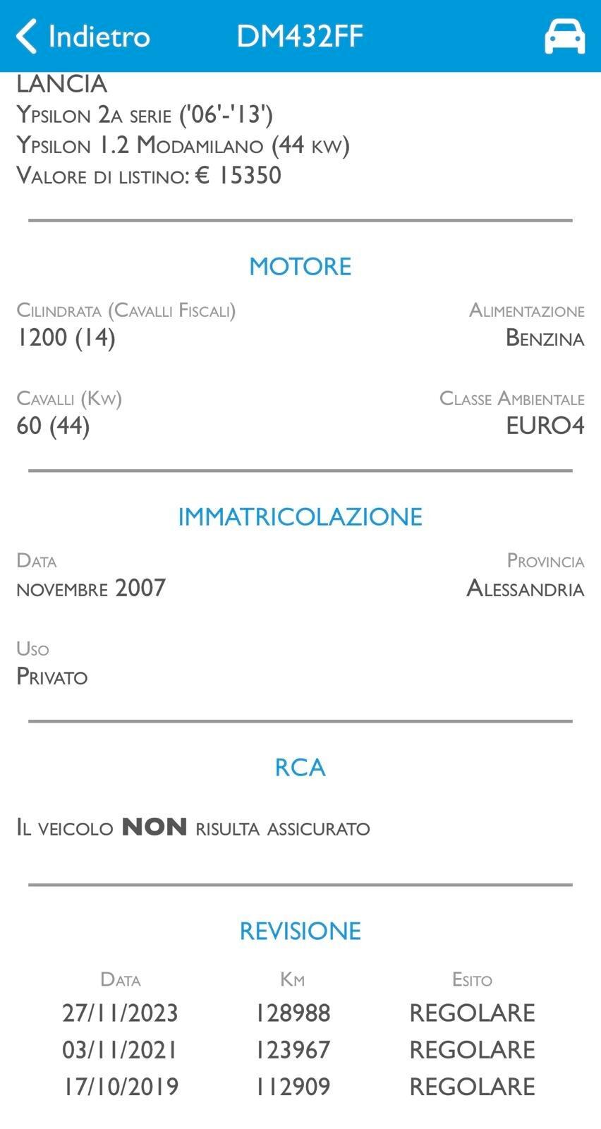 LANCIA YPSILON 1.2 BENZINA - NAEOPATENTE