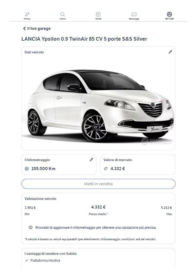 Ypsilon MotoreSost.155000Km FrizioneRotta