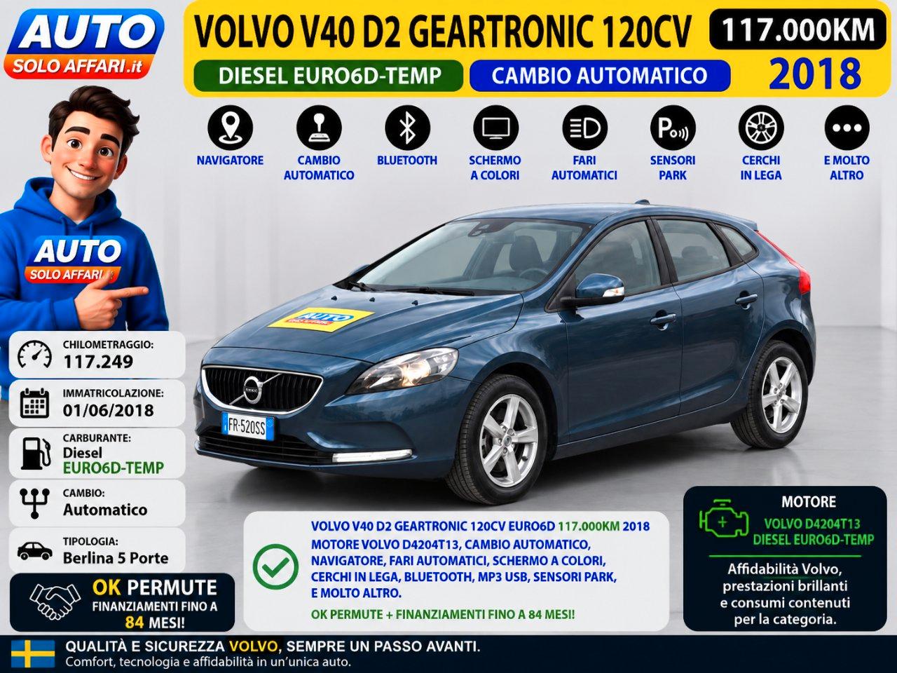 Volvo V40 2.0 D2 GEARTRONIC EURO6D CAMBIO AUTOMATICO/NAVI
