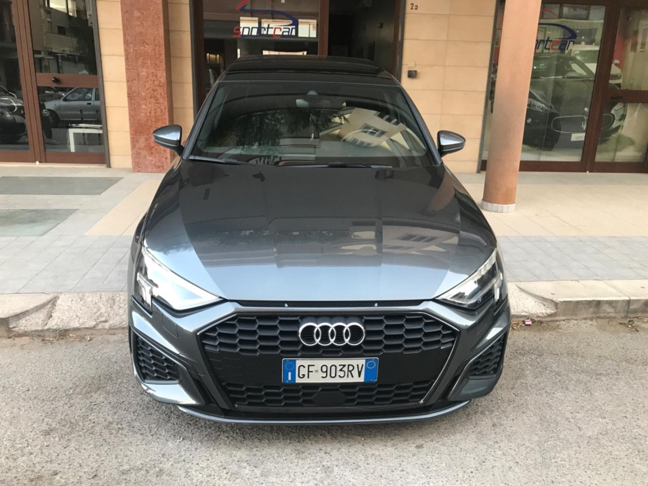 Audi A3 SPORTBACK 30 G-TRON S-TRONIC S LINE BLACK EDITION TETTO NAVY PELLE LED 19