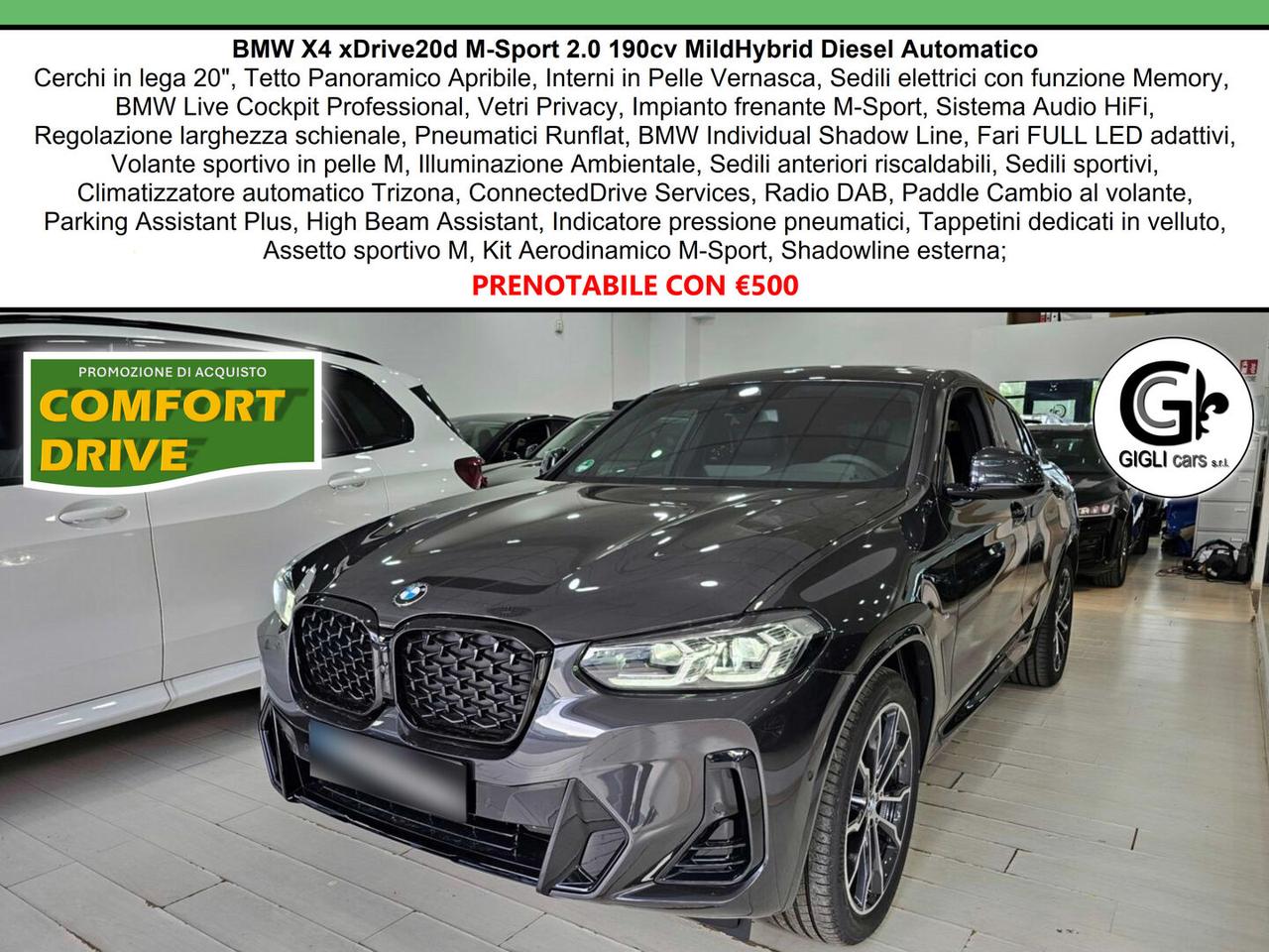 BMW X4 XDrive20d M-Sport C20" TETTO Navi CAM LED Clima3Z