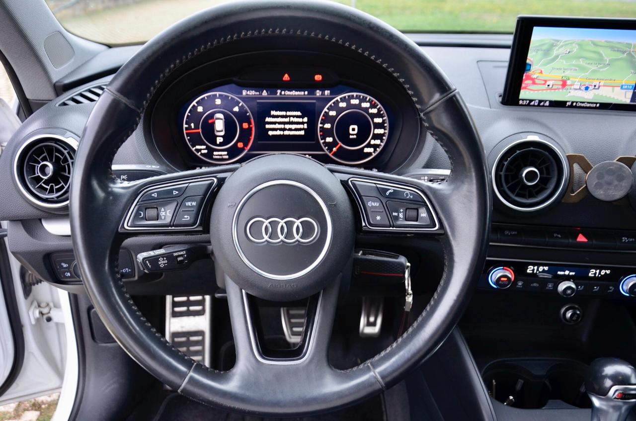 AUDI A3 SPORTBACK 35 2.0 TDI S-LINE EDITION 150cv S-TRONIC, UFF ITALIANA, EURO 6D, FULL LED, RETROCAMERA, PERMUTE