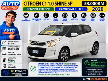 Citroen C1 5 Porte C1 5p 1.0 VTI SHINE EURO6D 53.000KM CARPLAY/NEOPATENTATI
