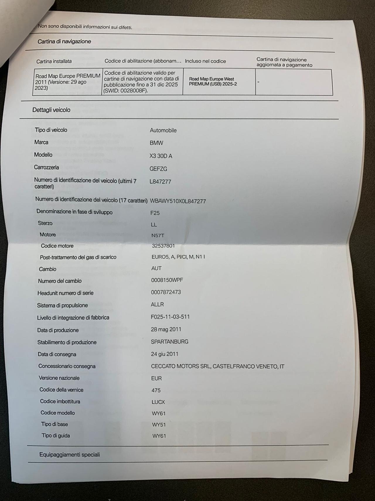 BMW X3 3.0 XDRIVE UNIPRO KM CERT GARANZIA 3 ANNI