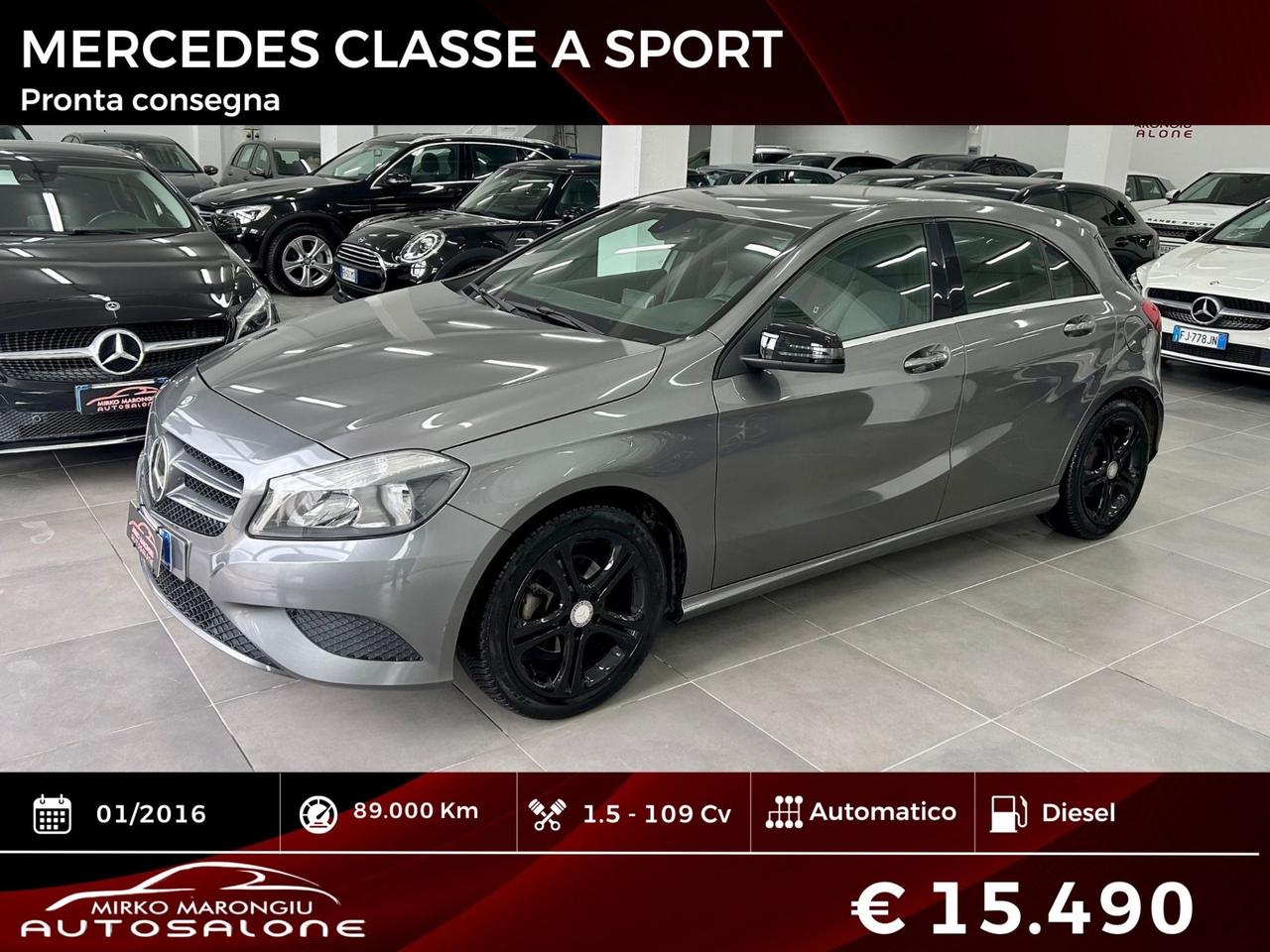 Mercedes CLASSE A 180 d Sport FINANZIABILE